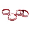 4pcs A/C Air Vent Knob Trims Rings Red Aluminum Alloy