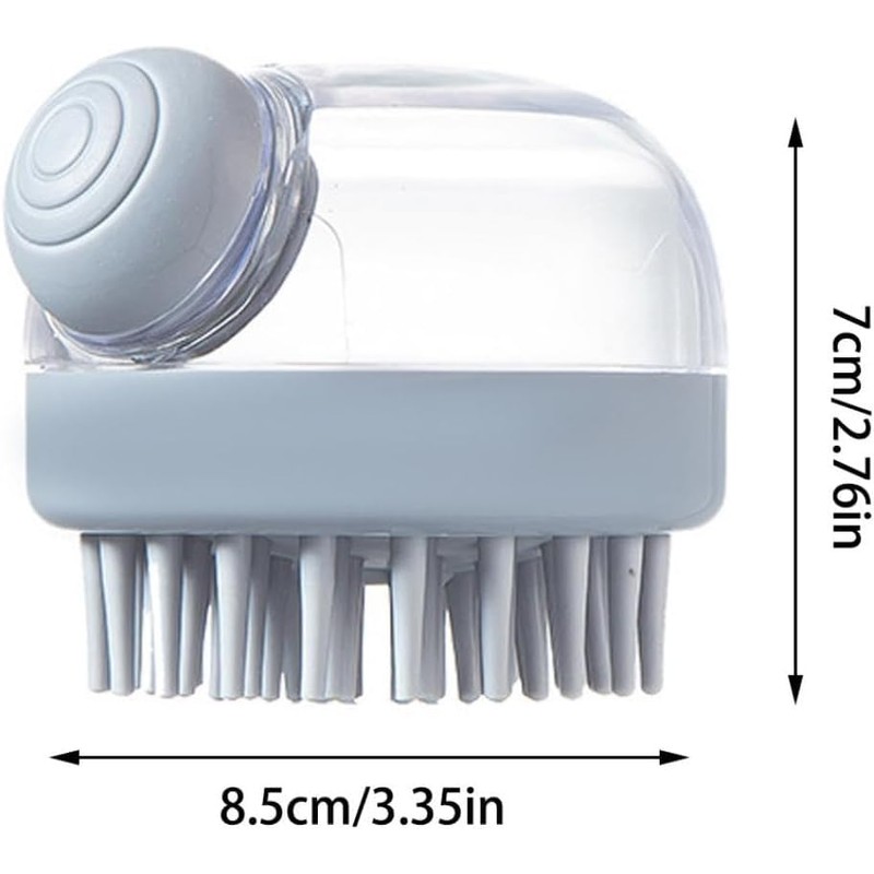 Multi-Functional Shower & Shampoo Massage Brush with Built-in Dispenser,Bristles Soft