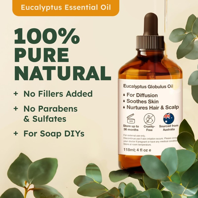 KUKKA essential oils Bergamot Essential Oil for Diffuser & Eucalyptus