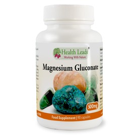 Magnesium Gluconate 500mg x 90 Capsules (100% Additive Free)