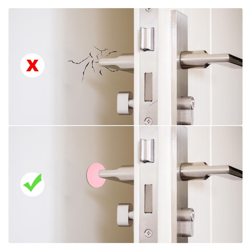 uxcell 4Pcs Door Stopper Wall Protector, 50mm/2" Pink Self Adhesive