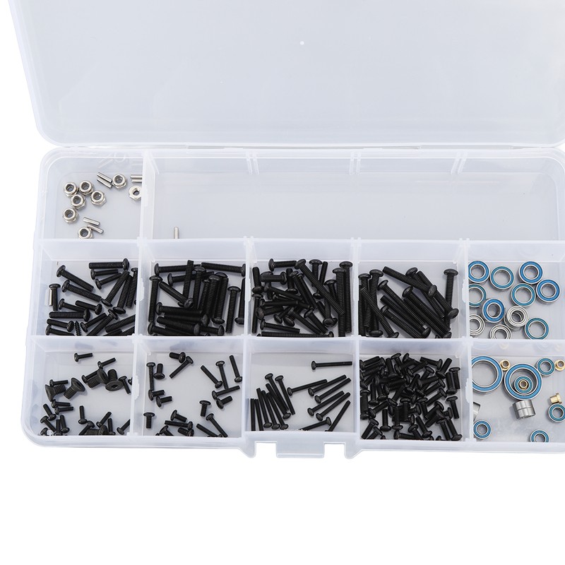 205 Pieces RC Repair Tools Round Flat Head Screws Bearings