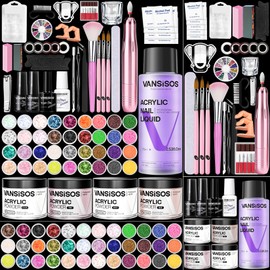 Acrylic Nail Kit with Drill for Beginners: Professional Nail Kit Acrylic Set with Everything with Glitter Acrylic Powder Complete Nail Starter Kit