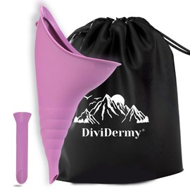 DiviDermy Urinella für Frauen, Wiederverwendbare Urinella, Tragbares Frauenurinal, Faltbarer Urinal Mit Verlängerungsrohr, Frauenurinal für Camping, Reisen, Wandern, Bergsteigen, Lila
