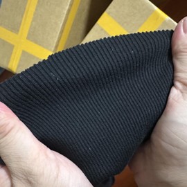 TinaKim Ribbing Fabric for Cuffs, Waistbands Neckline Trim Material,for Sweatshirts Costume Sewing (Black 68, 43x8in)