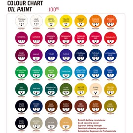 Mont Marte Premium Oil Paint, 100ml (3.4oz), Orange Red, Good Coverage, Excellent Tinting Strength