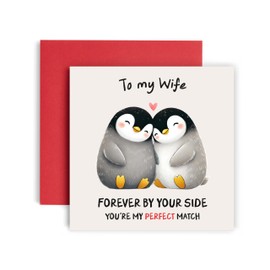 Huxters Penguin Anniversary Valentines day card for Husband You are My Penguin - Sweet Wife Wedding Anniversary Card Card for - 14.8cm (Wife)