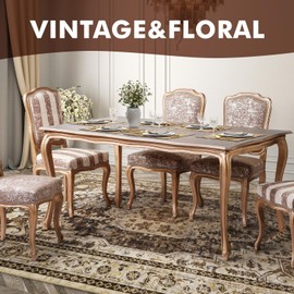 8x10 Area Rugs for Living Room Rug Machine Washable Rug Carpet Rugs for Bedroom Large Dining Room Rug Office Rug Vintage Oriental Floral Distressed Farmhouse Rug Brown