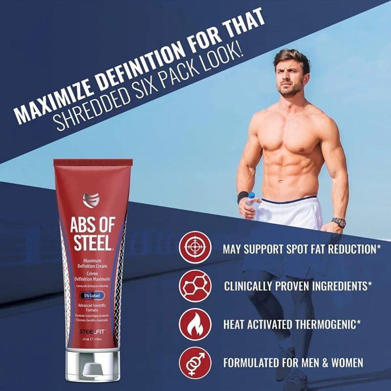 Abs Steel Protan 8oz Crema Fit Abdomen Musculo Definicion