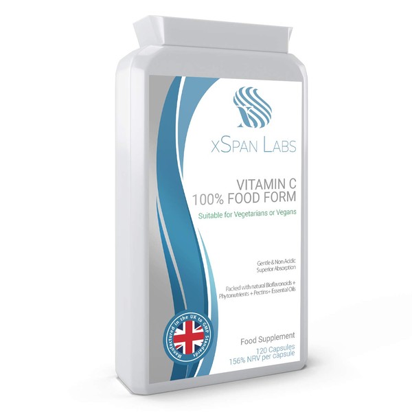 Vitamin C 100% Food Form 120 Capsules – All Natural