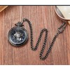 YIHAOYH Men's Mechanical Skeleton Pocket Watch Roman Numerals Dial Steampunk