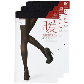 ATSUGI ASTIGU Tights, Warm, Heat Sensitive Tights, 110 Denier, 3 Pairs, Black