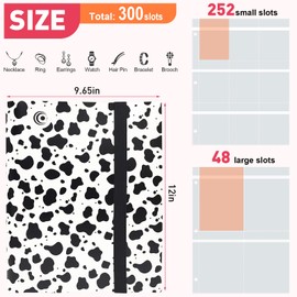 17Dec Large Transparent Jewelry Storage Book with 300 Pockets and 150 Jewelry Pouches,Travel Jewelry Organizer and Storage,Jewelry Binder Organizer for Earring,Bracelet,Necklace