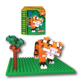 Microbricks Tiger from Deluxebase. Jungle Themed 3D Puzzle Mini Blocks Building Toys, Easy to Use Mini Bricks Tiger Puzzle. Great Animal Toys, Educational Toys and Kids Party Favors.
