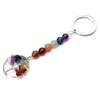 Jovivi 7 Chakra Healing Crystal Tree of Life Keyring Women