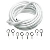 HomeElabador 5m White Net curtain wire stretchable with FREE Hooks