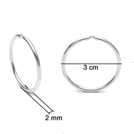Aretes Arracadas de plata ley 925 redondas Agalea (3.0 cm)