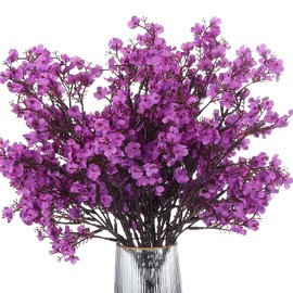 PATIKIL Flores Artificiales, 9 Piezas Flores Falsas Europeas DIY Ramo Floral Falso para Decoración De Hogar Jardín Cocina Boda Fiesta Decoración Morado