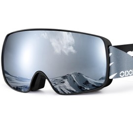 Odoland Ski / Snowboard Goggles for Children and Teenagers (8 - 16 Years) / Dual Lens / Anti-Fog / UV Protection / Helmet Compatible