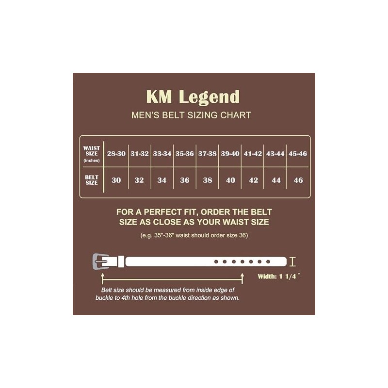 KM Legend Men's Belt Leather-Classic & Fashion for Work Business