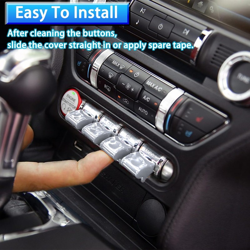 ZOXOQ Center Console Control Button Cover Compatible with Ford Mustang