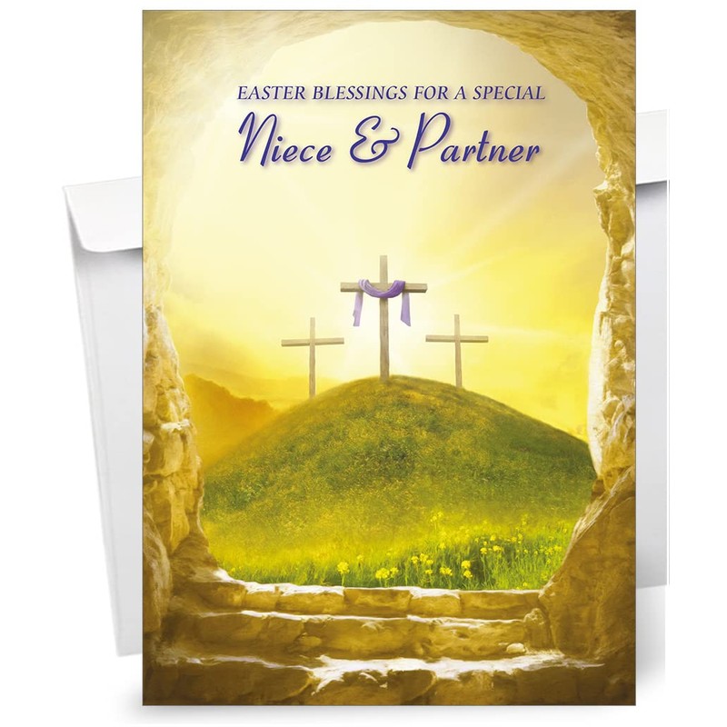 Niece & Partner Religious Easter Card - Christian Easter Card