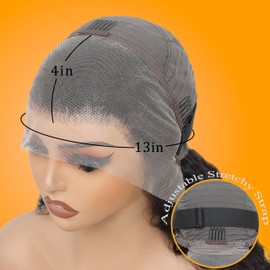 DZFAYESM 13x4 Deep Wave Lace Front Wigs Human Hair 200% Density Black Curly Human Hair Wig Long Natural Wigs for Black Women Transparent Lace Frontal Wig for Daily Wear 28 Inch