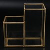 Glass Storage Container Garden Polygonal Column Golden Brass Bar Welding