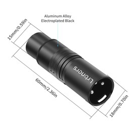 Lrbners XLR Male to Female Audio Adapter, Black Shell Secure Locking Coupling Connector, 3-Pin Lossless Signal Transmission, Durable XLR Extender for Studio & Stage Equipment Cable Adapter 3-Pack
