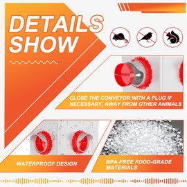 ZenxyHoC ZenxyHoC DIY Chicken Feeders No Waste, 6 Ports Poultry Feeder with Hole Saw for Buckets Troughs