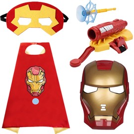 BESTZY Capes Set, Cosplay Costume Super Hero Costume Launcher Wrist Toy Cartoon Mask Launcher Glove Children Fancy Dress Costume Cosplay Props Gift for Kids Birthday Party Christmas