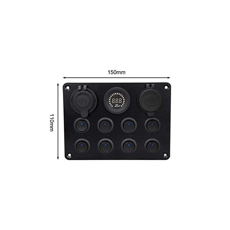 Maso - 12-24V 8 Output Double USB Socket 12V LED