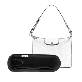 D.DUO Handbag Purse Insert Organizer, Felt Purse Organizer With Zipper Pocks, Suitable for Crossbody Bags, Shoulder Bags, Handbags Bag Organizer (Black)