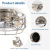 Brushed Nickel Caged Ceiling Fans with Lights and Remote,6 Speeds,12