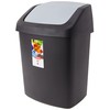 Curver Waste Bin with Swinging Lid, Black/Grey, 15 Litre