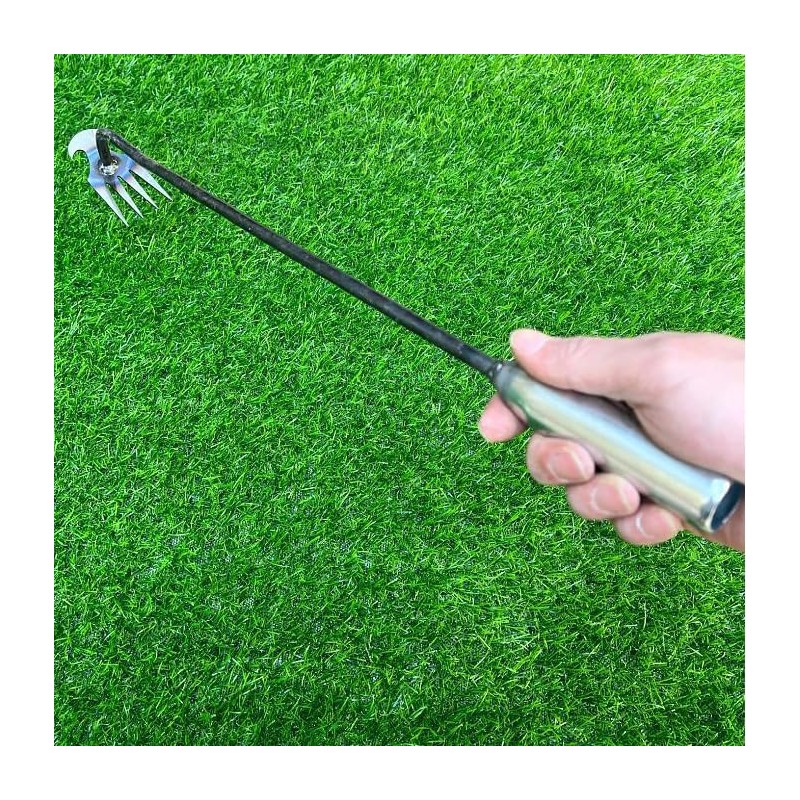 Michear Weed Pulling Tool Weed Puller Hand Long Wooden Handled