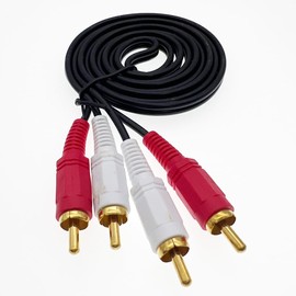 Hjiopkul RCA Cable 2.7M 2 RCA Stereo Audio Cable Audio Cable 2RCA to 2RCA (Red/White) Plated Gold Plated Connectors (2.7 M)