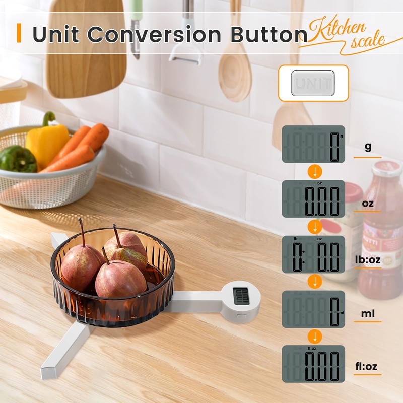 Folding Food Scale,Digital Kitchen Scale,Highly Accurate Compact Small Scale with