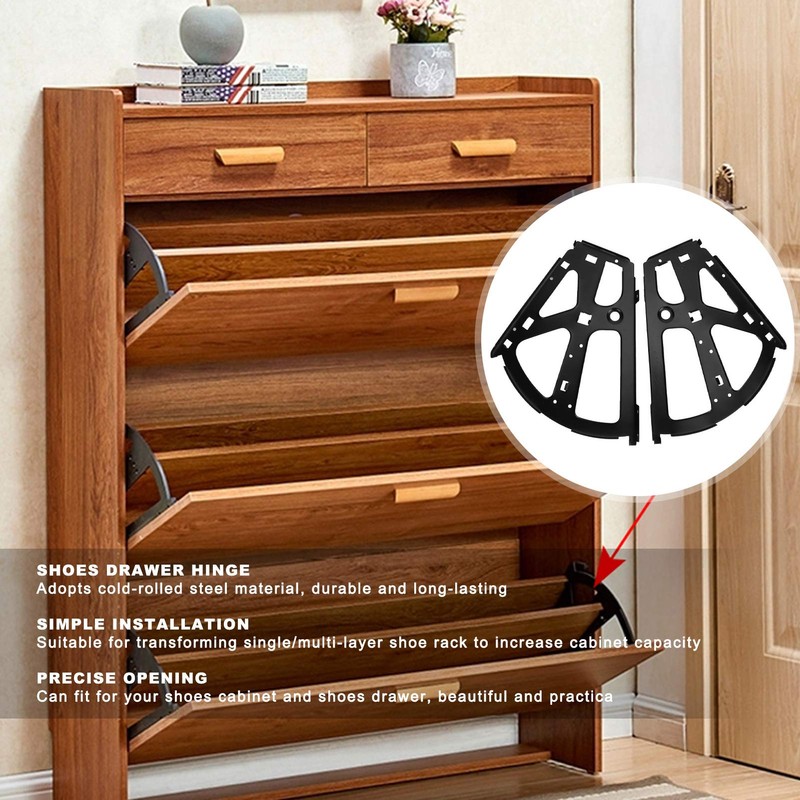 CUYT Shoes Drawer Hinge, Shoes Cabinet Flip Rack Cabinet Hardware