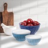 Oggi Set of 3 Ribbed Mixing Bowls with Lids -