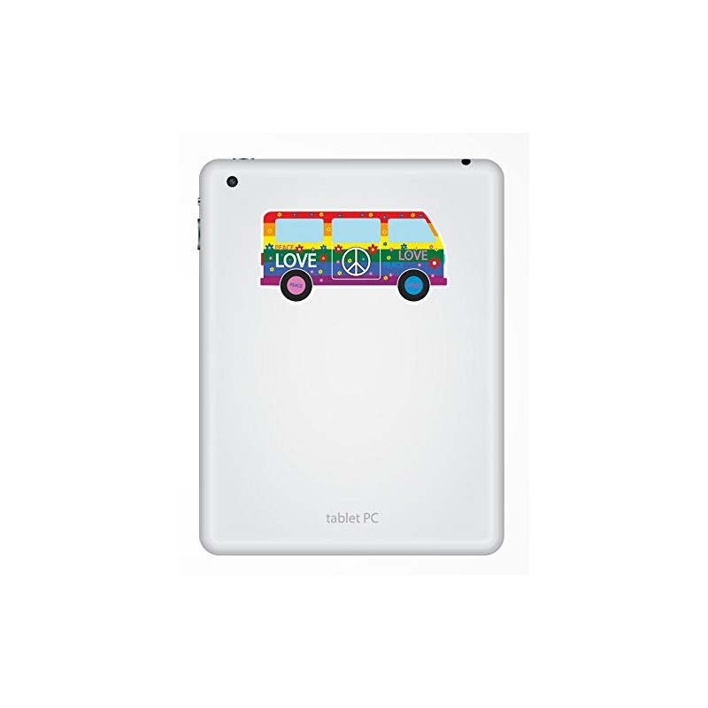 2 x 10cm Peace Love Vinyl Sticker Symbol Hippy Surf