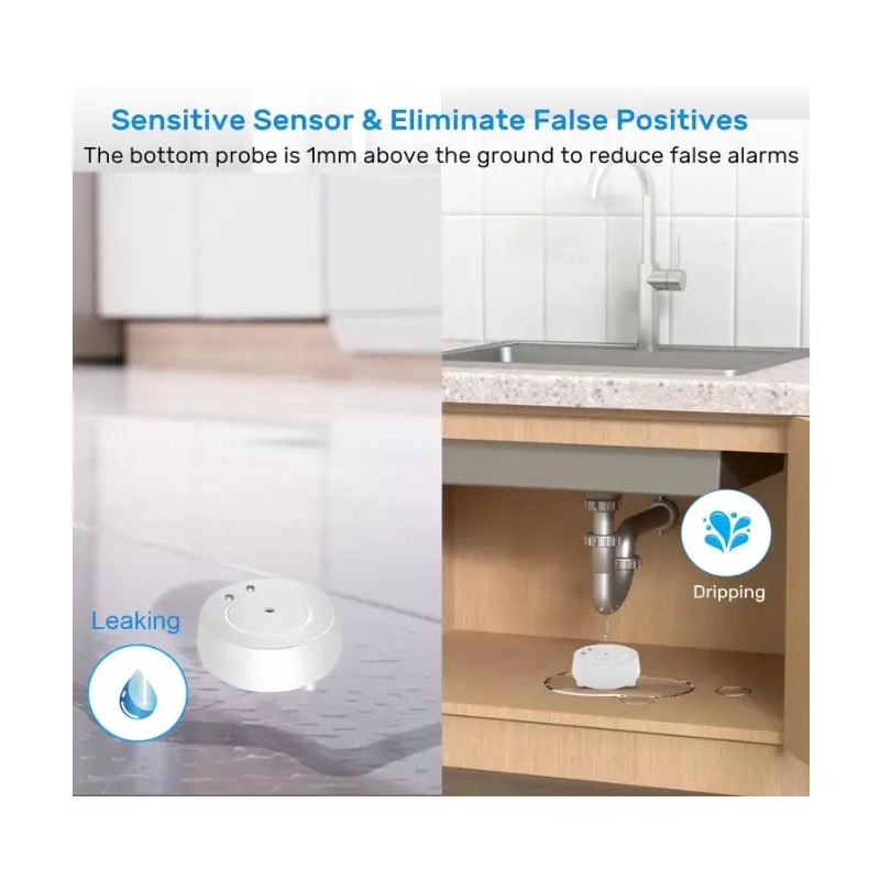 JJGELOS Wifi Water Leak Detector: 110Db Water Sensor Alarm with