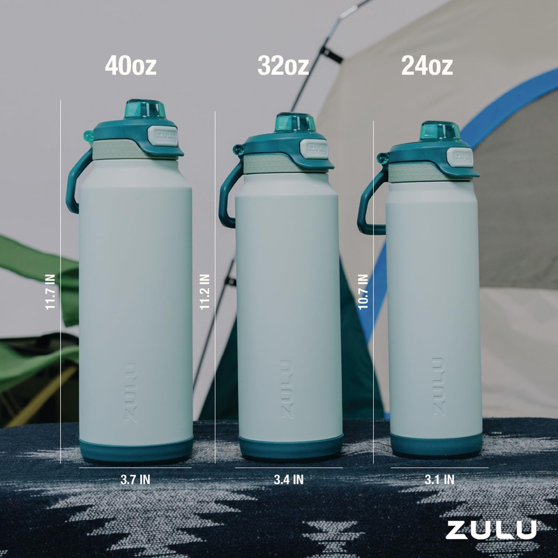 ZULU Powerfill Pro 32oz Stainless Steel Water Bottle with Quick