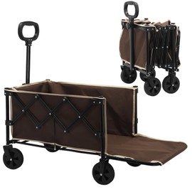 Foldable Wagon with Extended Tailgate,100L Collapsible Large Capacity Folding Wagon - Heavy Duty Utility Carts for Shopping,Garden,Sports,Groceries,Apartment,Camping,Outdoor