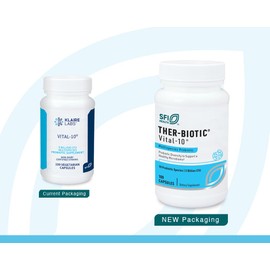 Klaire Labs SFI Health Ther-Biotic Vital 10 - Multistrain Probiotic with Lactobacillus, Bifidobacterium & More - Support Gut Health, A Balanced Microbiome & Immune Function (100 Capsules)