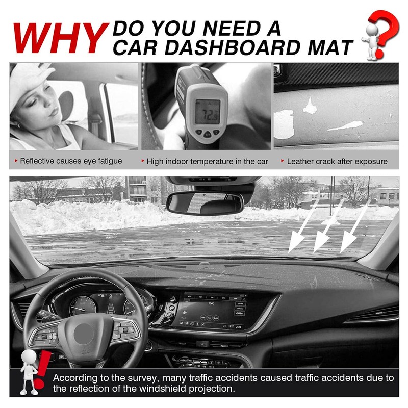 Autorder Dashboard Cover Mat for 2021-2023 Buick Envision Accessories Dash