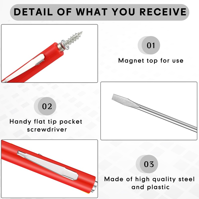 Shimeyao 20 Pcs Pocket Screwdriver Bulk Mini Clips Pocket Screwdriver