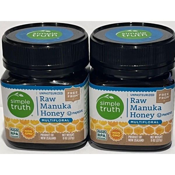 MANUKA HONEY SIMPLE TRUTH RAW    MULTIFLORAL FROM NEW ZEALAND 2 PACK 8 OZ EACH