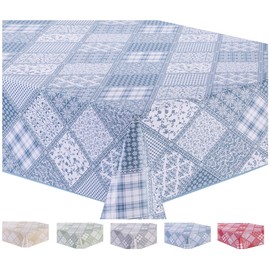 Home Direct Rectangular Oilcloth PVC Wipe Clean Tablecloth Table Cover 140cm x 180cm 55x70 Blue Grey