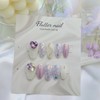 Bora Heartstone Glitter Handmade Nail Tips - Short Oval Mini